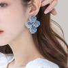 Rhinestone Floral Tassel Earrings Zinc Zinc Alloy Long Dangle Earrings Exaggerated Flower Ear Drop  Gift
