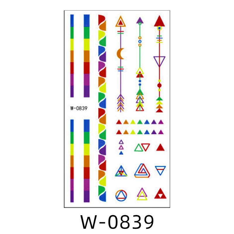 Cartoon Tattoo Sticker Waterdicht Regenboogkleur Persoonlijkheid Schattige Tattoo Sticker Kinderen Tijdelijke Tattoo