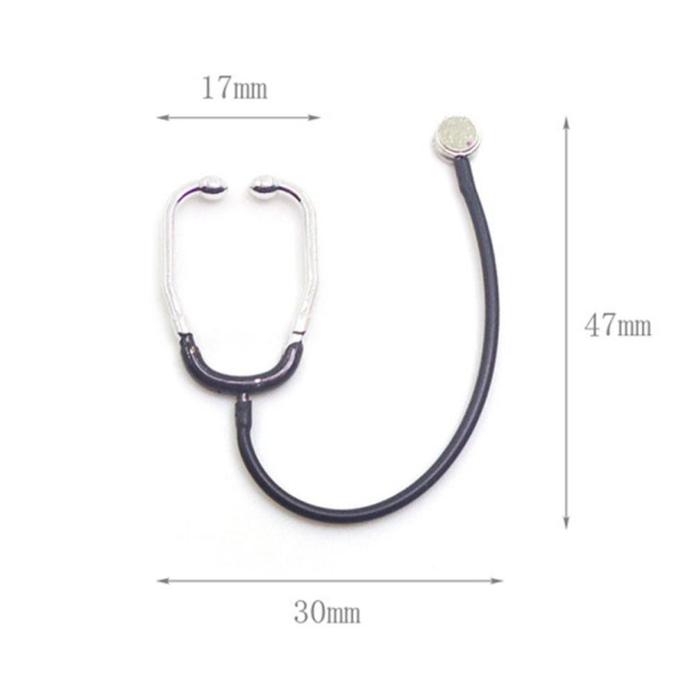 1/6 1/12 Scale Dollhouse Stethoscope Set Doctor Nurse Doll Accessories Miniature Medical Appliances Kids Toy Alloy