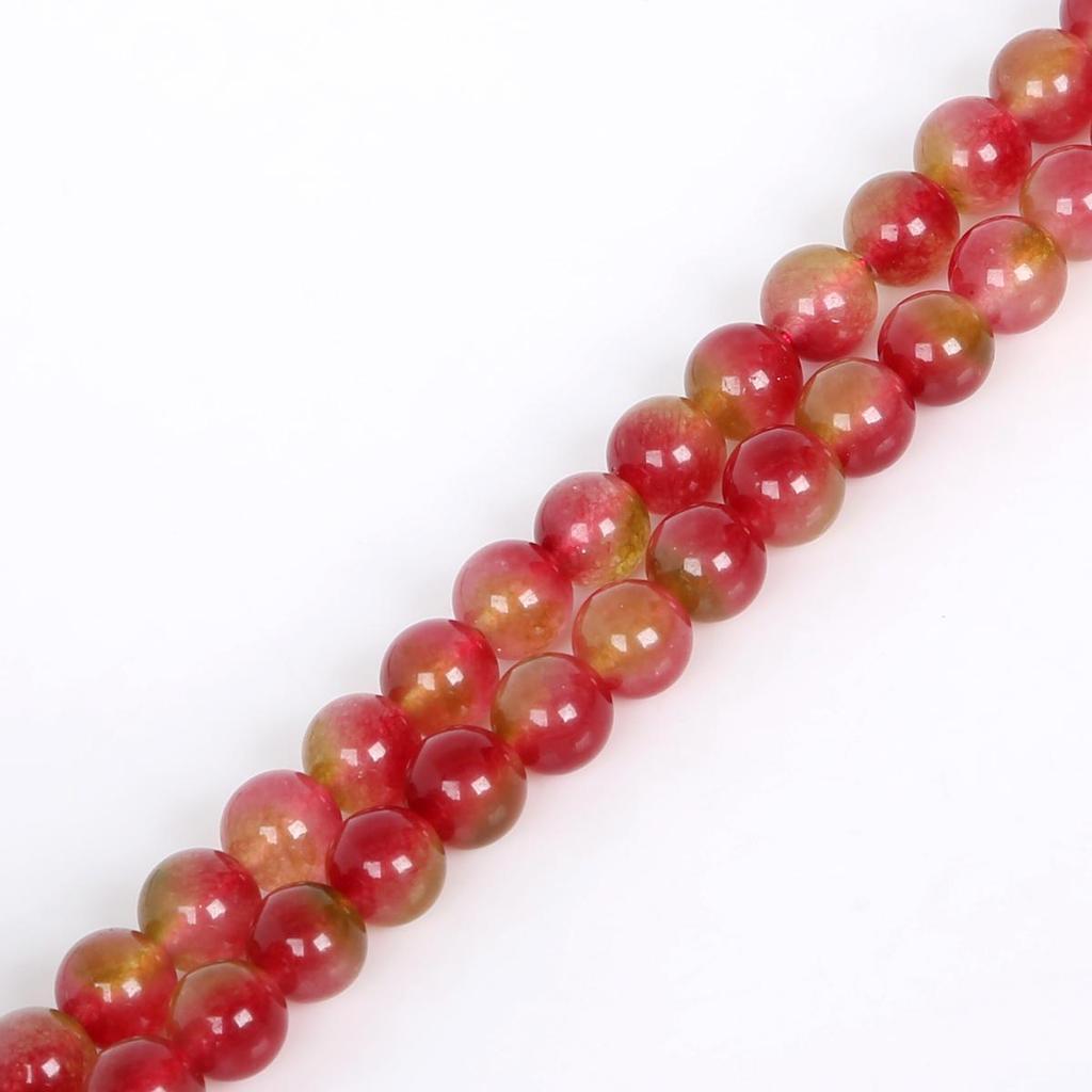 Natural Loose Stone Watermelon Crystal Round Beads for Jewelry Making 15'' Strand 4/6/8/10/12mm