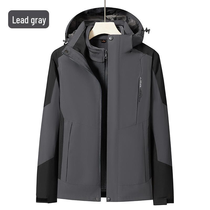 Unisex 3-in-1 Winterjas, Winddicht & Waterdicht, Fleece-gevoerd, Buiten Klimmen, 2-delige Set