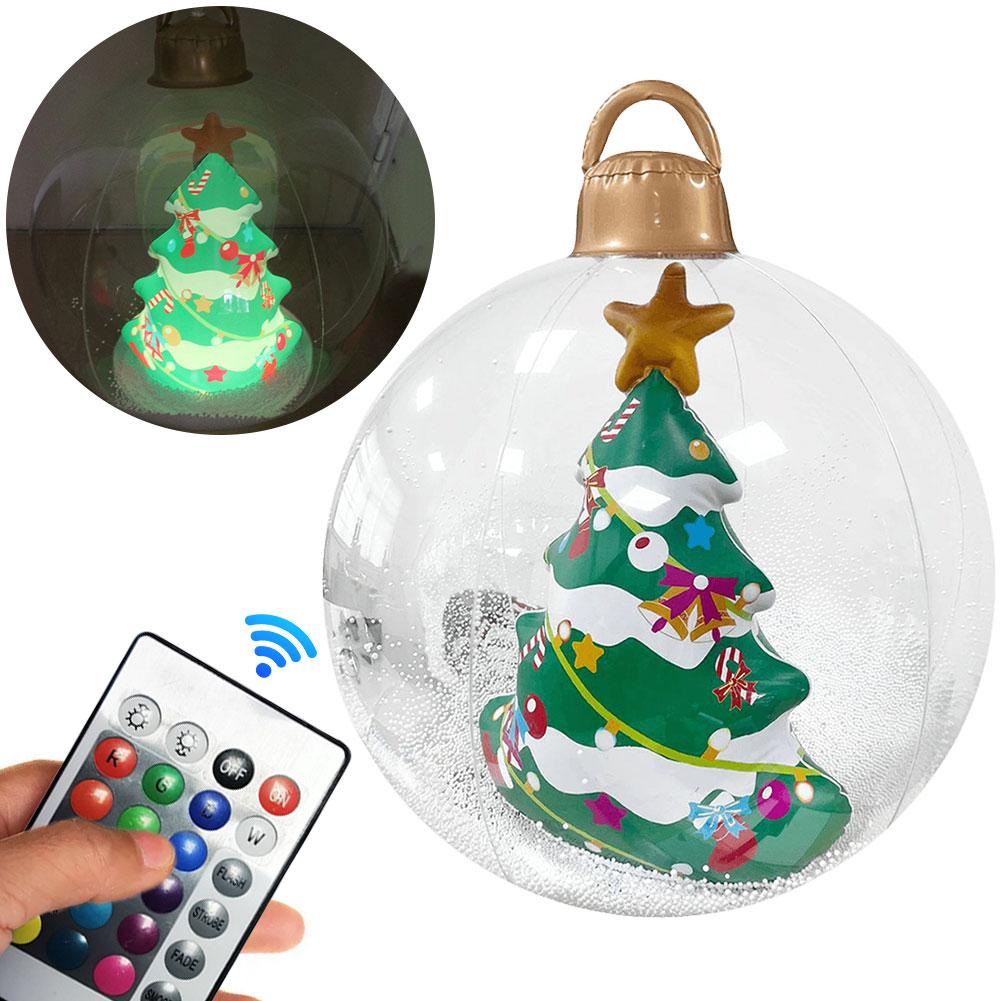 24 Inch Giant Inflatable Christmas Balls PVC Giant Inflatable Christmas Balls with Light for Holiday Party Indoor Outdoor Decor