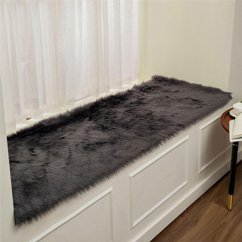 Nordic Faux Wool Plush Window Cushion & Blanket Mat for Bedroom or Balcony