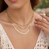 GEMCHIC Women's 18K Gold Plated Stainless Steel Snake Chain Layered Necklace Ins Stacking Paperclip Chain Choker