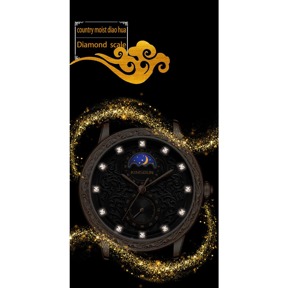 KIMSDUN Montre Homme Marque Top Luxe Montre Rétro cargo, lune, montre mécanique étanche pour homme haut de gamme