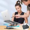 Cross-Border Rotating Laptop Riser: 360° Lifting Metal Desktop Stand with Cooling Feature