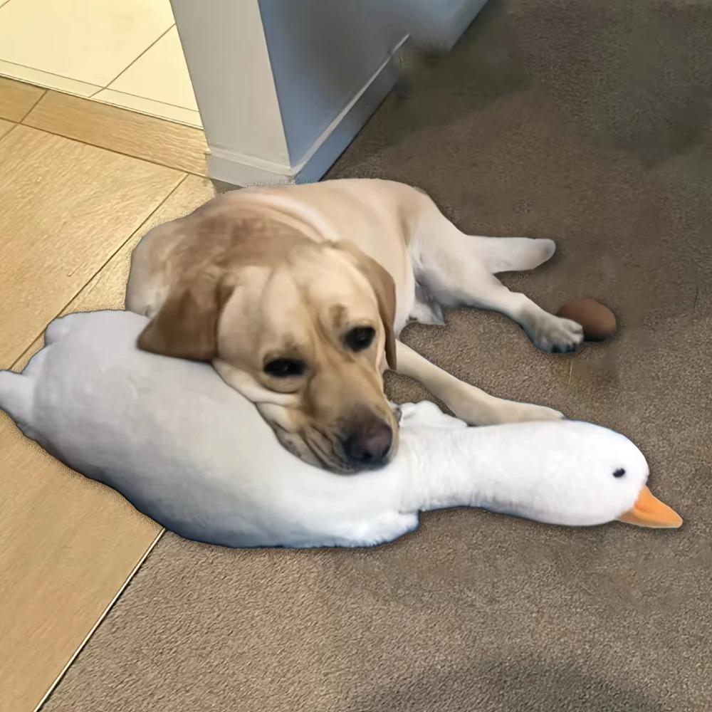 Grande Peluche Realistico Anatra Oca Cane Giocattolo - Morbido Resistente da Masticare & Giocare, Carini Accessori Interattivi per Animali, Miglior Compagno Divertente