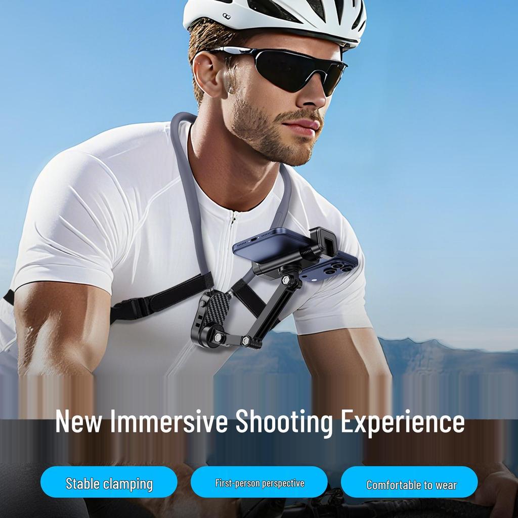 Universal Anti-Shake Chest Mount for Phones & GoPro - Ideal for First-Person Sports & Live Streaming