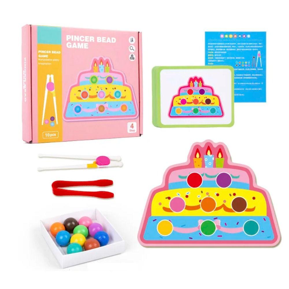 

Parent-child Animal Clip Beads Sorting Toys Color Matching Beads Game Kids Girls Gift Cake