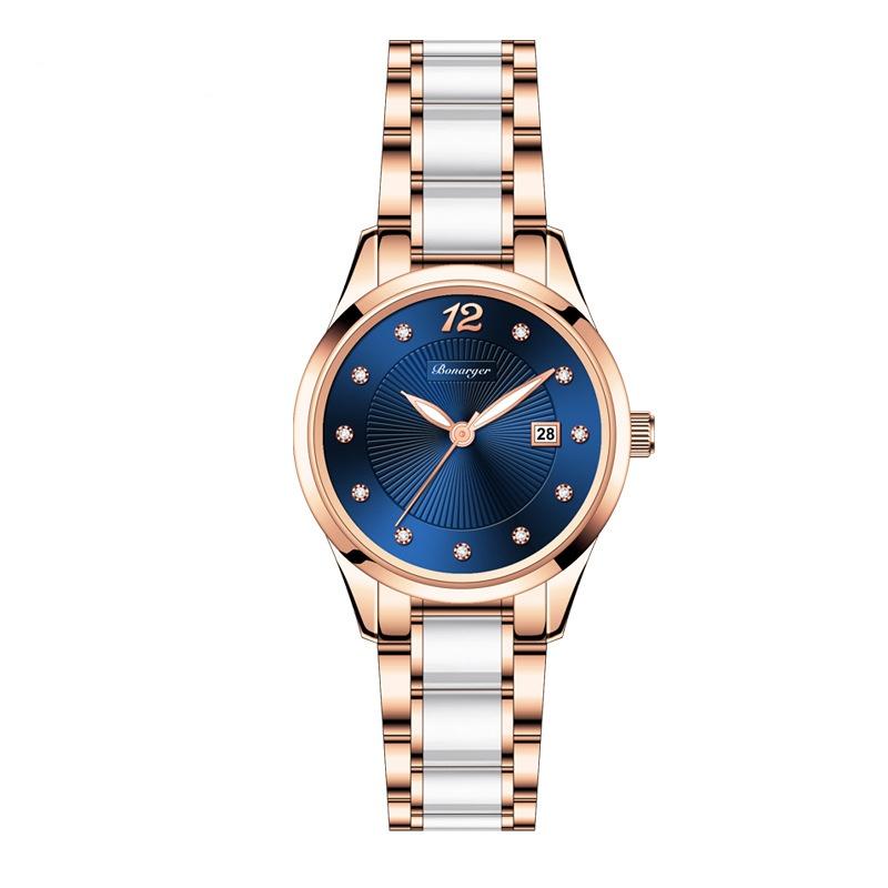 Women Ceramic Watches Ladies Waterproof Quartz Bracelet Watch Date Clock