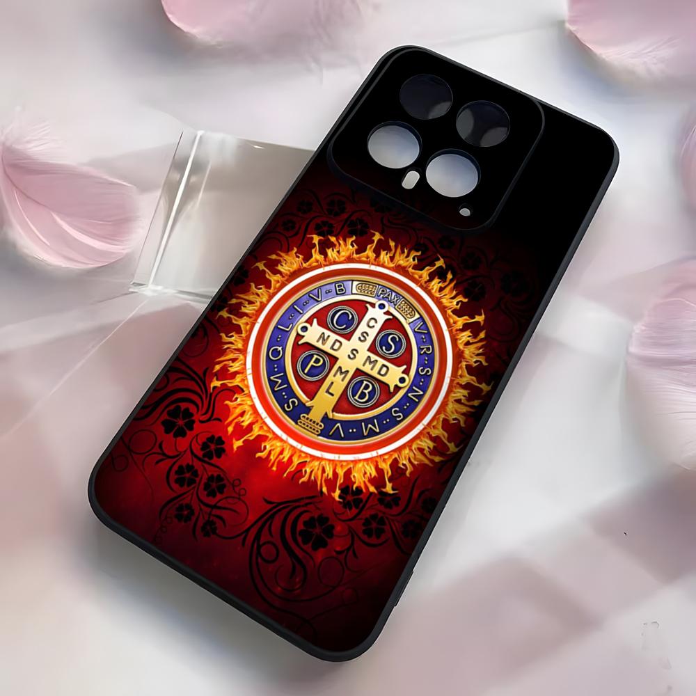 

Saint Benedict Medal Cell Phone Case For Xiaomi 15 14 13 12 11 T Lite Ultra Redmi Note 14 13 12 Pro ProPlus 12 10 C 5G Cover Xiaomi 11T-11T Pro