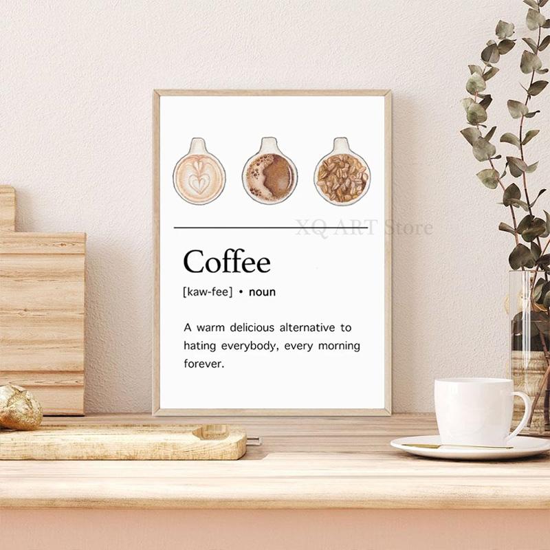 Nordic Elegant Coffee Caffeine Cocoa Cup Wall Art Canvas Painting Posters And Prints Pictures For Kitchen Surrealism Home Decor
