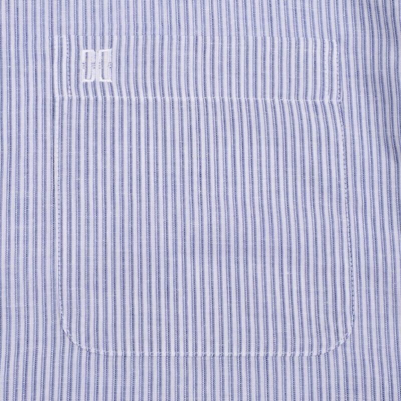 Daks Linen Blended Micro Stripe Regular Fit Dress Shirt Dms3shdl121b1