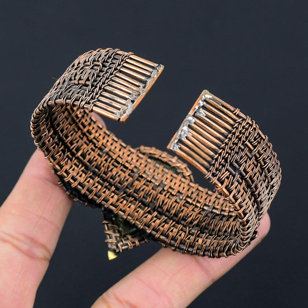 Lavish Labradorite Gemstone Handmade Copper Wire Wrap Jewelry Adjustable Bracelet For Her