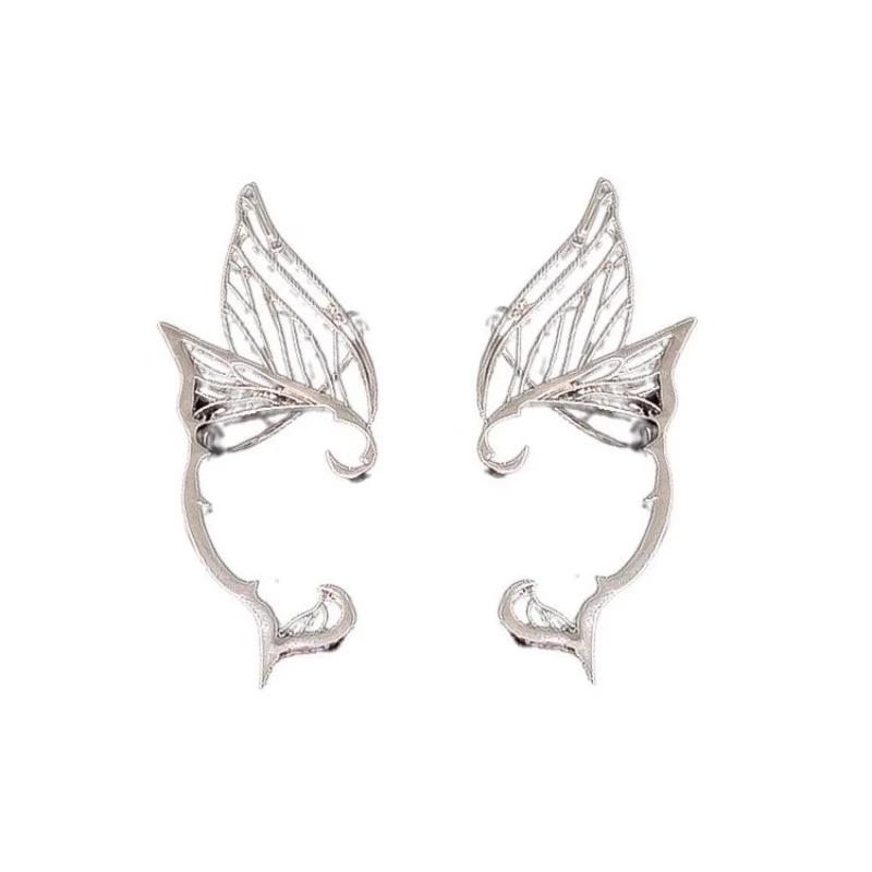 New Butterfly Wings Ear Cuffs Stud Integrated Ear Bone Clip Earring Ear Hanging Fashion Retro Design Elf Jewelry Accessories
