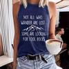 Sleeveless Inspirational Graphic Tee - Women's Spring/Summer Round Neck Pullover Top