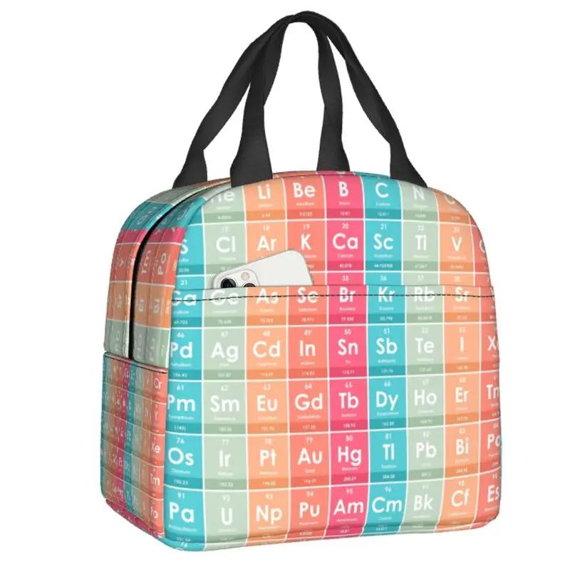 Science Chemistry Pattern Insulated Lunch Bags for Women Biology Resuable Thermal Cooler Food Lunch Box Work School Travel