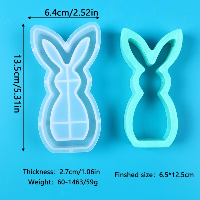 Bunny Candle Silicone Resin Mold for Easter Rabbit Candlestick Plaster Soap Ornaments Casting Making Home Decor