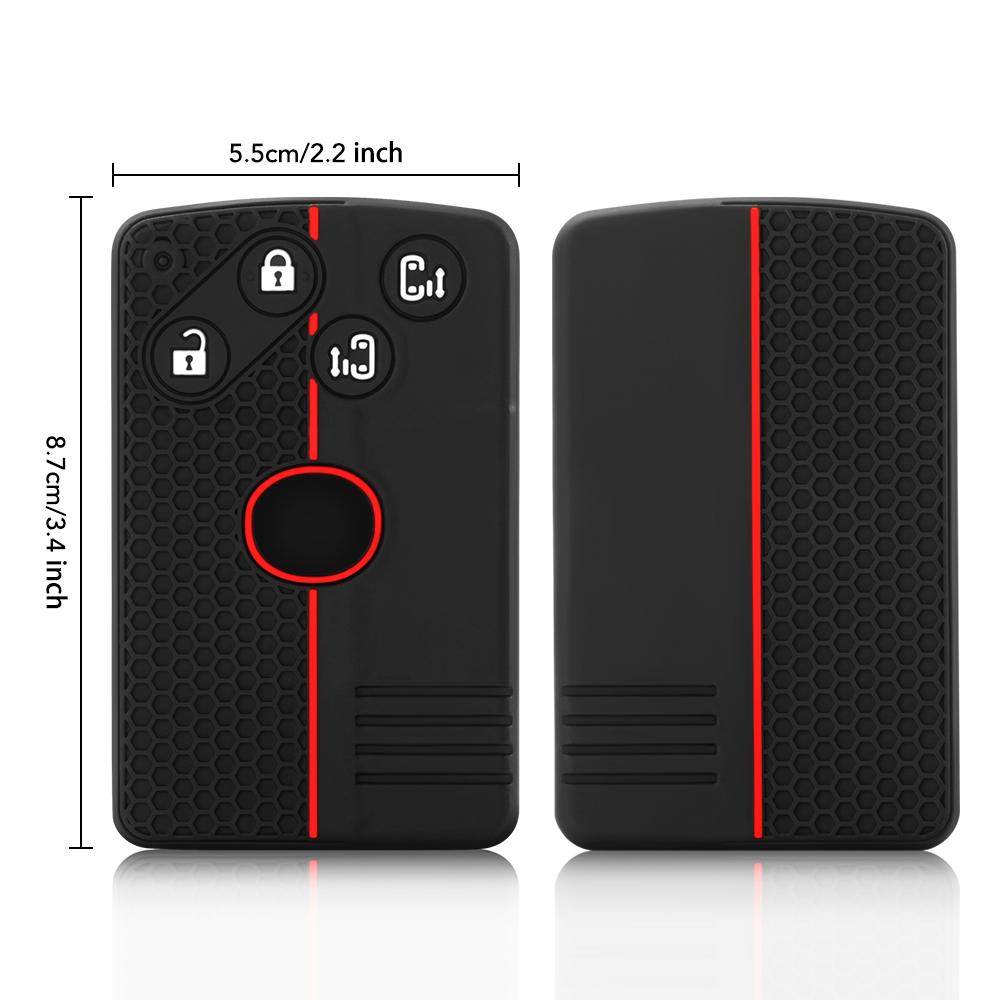 Silicone Car Key Case Cover Protect Shell Rubber Skin Bag Holder for Mazda 5 6 CX-7 CX-9 RX8 MX5 Miata4 Buttons Keyless Holder