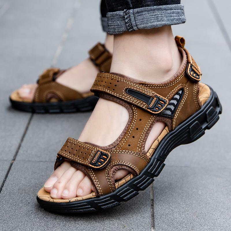 Fashion Brand Classic Mens Sandals Summer Genuine Leather Sandals Men Outdoor Casual Lightweight Sandal Fashion Men Sneakers