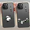 Funda Back Phone Cover Case for iPhone 17 Pro Max Air XS XR 16 Plus 13 Mini 14 11 12 15 7 8 SE Cartoon Cute Panda