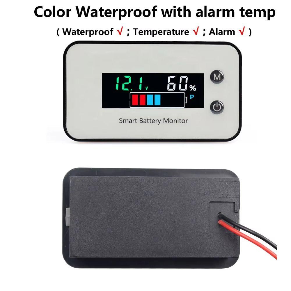 Buzzer Alarm Battery Voltage Meter IPX7 Waterproof Battery Monitor Temperature Meter  Electric Bike