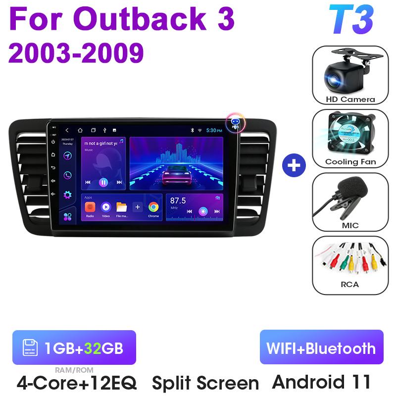 2 Din Android 12 Car Radio For Subaru Outback 3 Legacy 4 2003 - 2009 Multimedia Video Player GPS 4G Carplay Auto Stereo DVD QLED