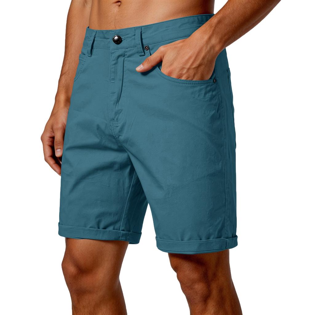 Herren Casual Shorts, Gerade geschnitten und figurbetont, Fünf-Zoll-Hose, Große Größe, Farbe, Arbeitskleidungshose