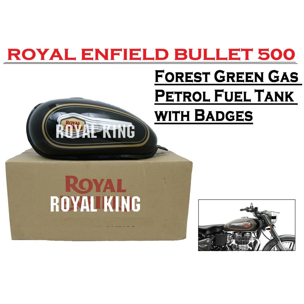Royal Enfield Bullet 500 BS4 Forest Green Gas Petrol Fuel Tank with Badges