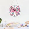 2D Flat DIY Acrylic Diamond Painting Clock Pendant with Clocks Function Diamond Art Clock Kits 9.65x9.65inch for Home Decoration