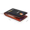 Eddy Black/Orange Money Clip Leather Wallet for Men - Minimal Leather Wallet for Men