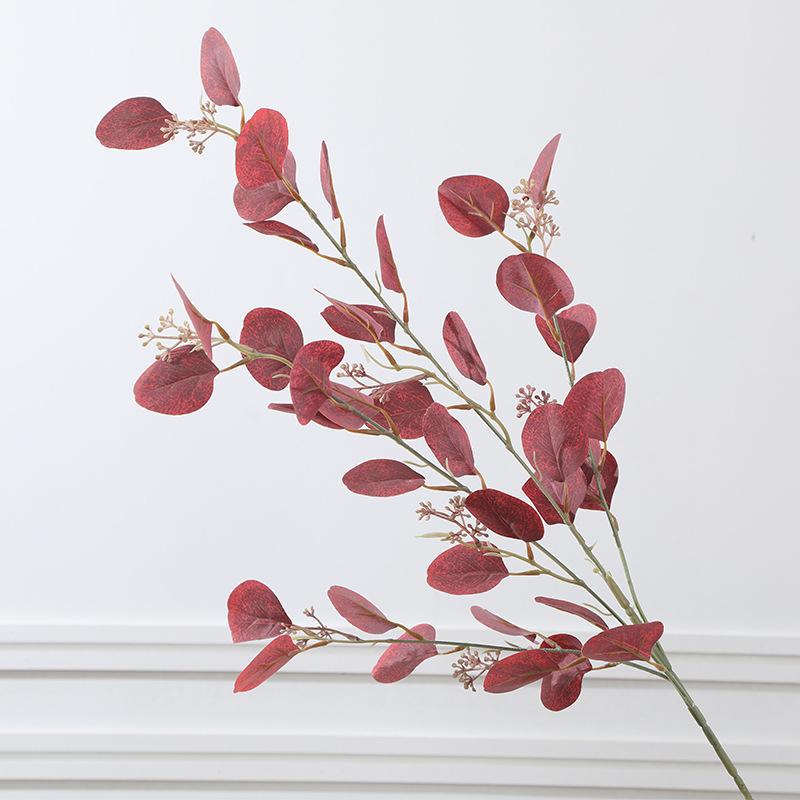 

Simulation plant with fruit eucalyptus leaves, wedding theme wedding decoration, simulation plant темно-красного