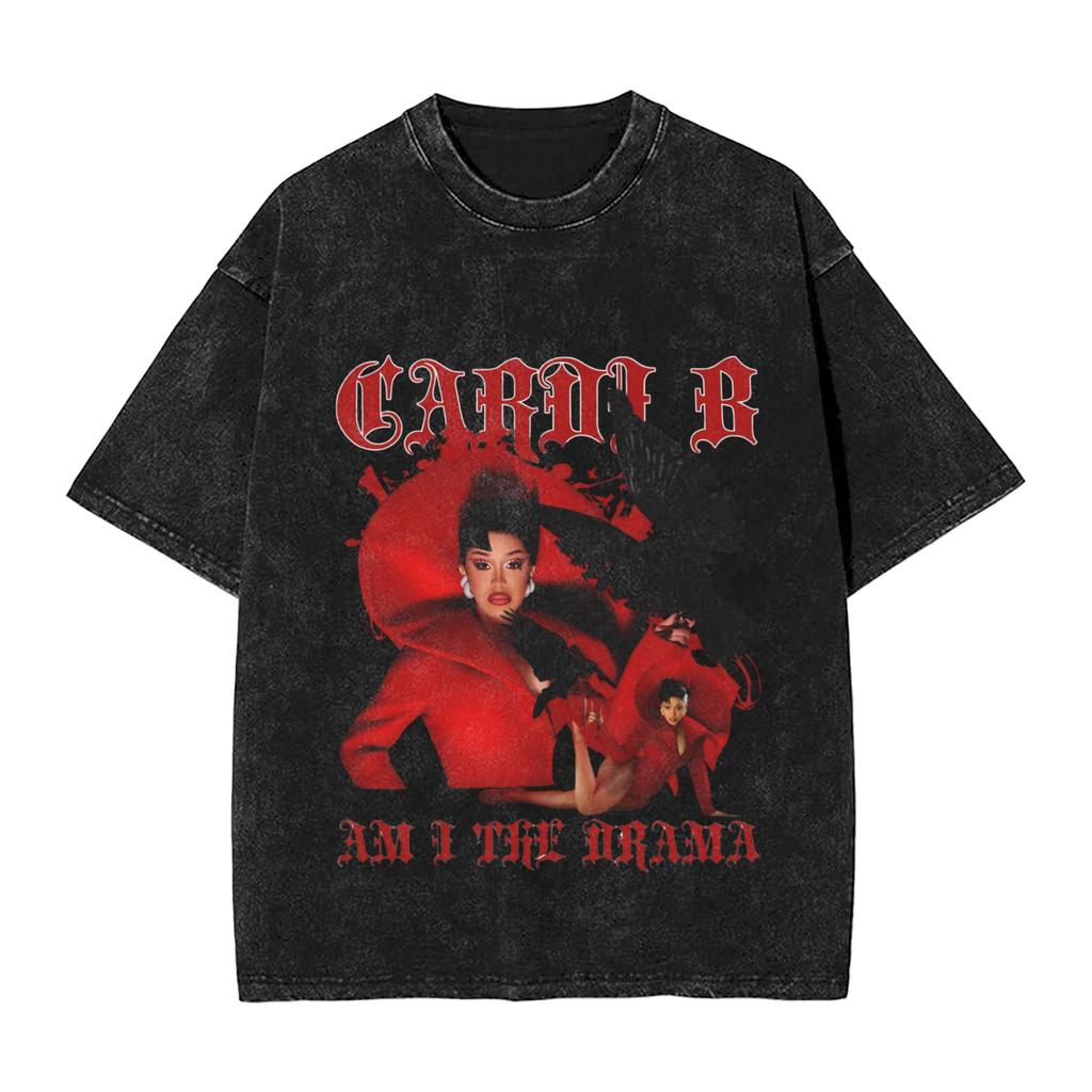 Cardi B Vintage Tshirt Summer Y2k Basic Tshirts Casual Popular Tshirt For Man Short Sleeve Print Tops