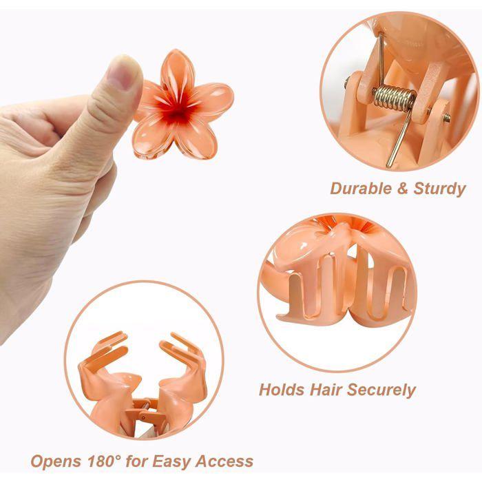 Hair Clips - Flower - 12 Pieces - Non-slip - 4 Cm - Multicolored