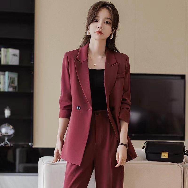 Women's 2026 Spring/Summer Casual Suit Set: Professional & Stylish Jacket with Pants