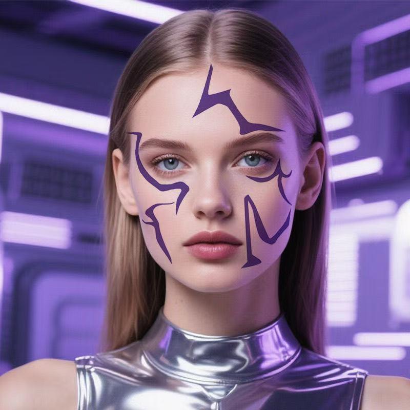 6pcs/seorean K-POP Girl Group Lumi The Witch Hunt Holographic Glitter Tattoo Stickers Cosplay Accessories Halloween Party Gifts