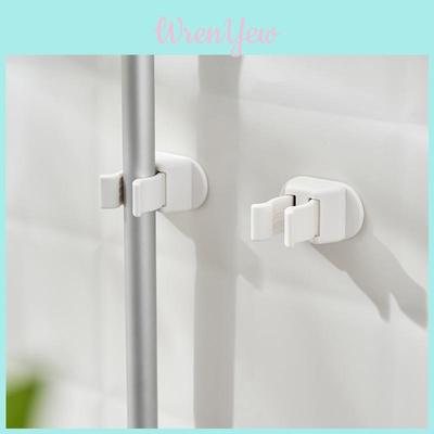Japanese Style Broom Holder Wall Mount Adhesive Hooks For Home Bathroom Organization Abs Tpr Construction