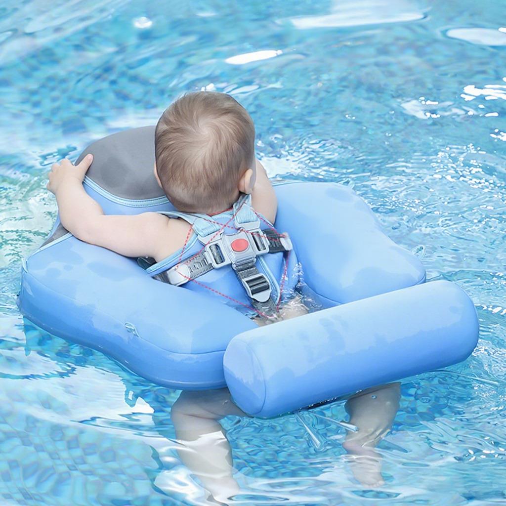 Baby Swim Float Non-inflatable Baby Swimming Float Ring Waterproof Kids Swim Trainer for 3-24 Months Baby Boys Girls Infant Pool Float with Sun Canop