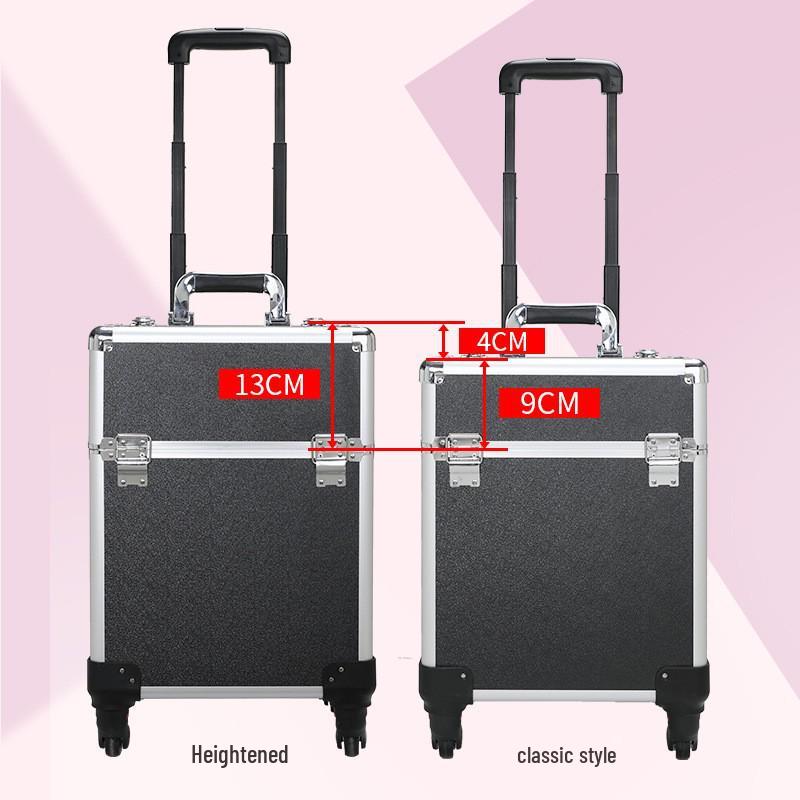 Professional Makeup Artist Trolley Case: Large Capacity Storage with Lock for Makeup, Nail, and Tattoo Tools.
