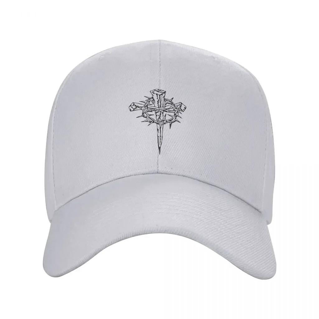Nail Cross and Crown of Thorns. Baseball Cap Cute Sun Hat For Children Trucker Hat Anime Hat Female Men's