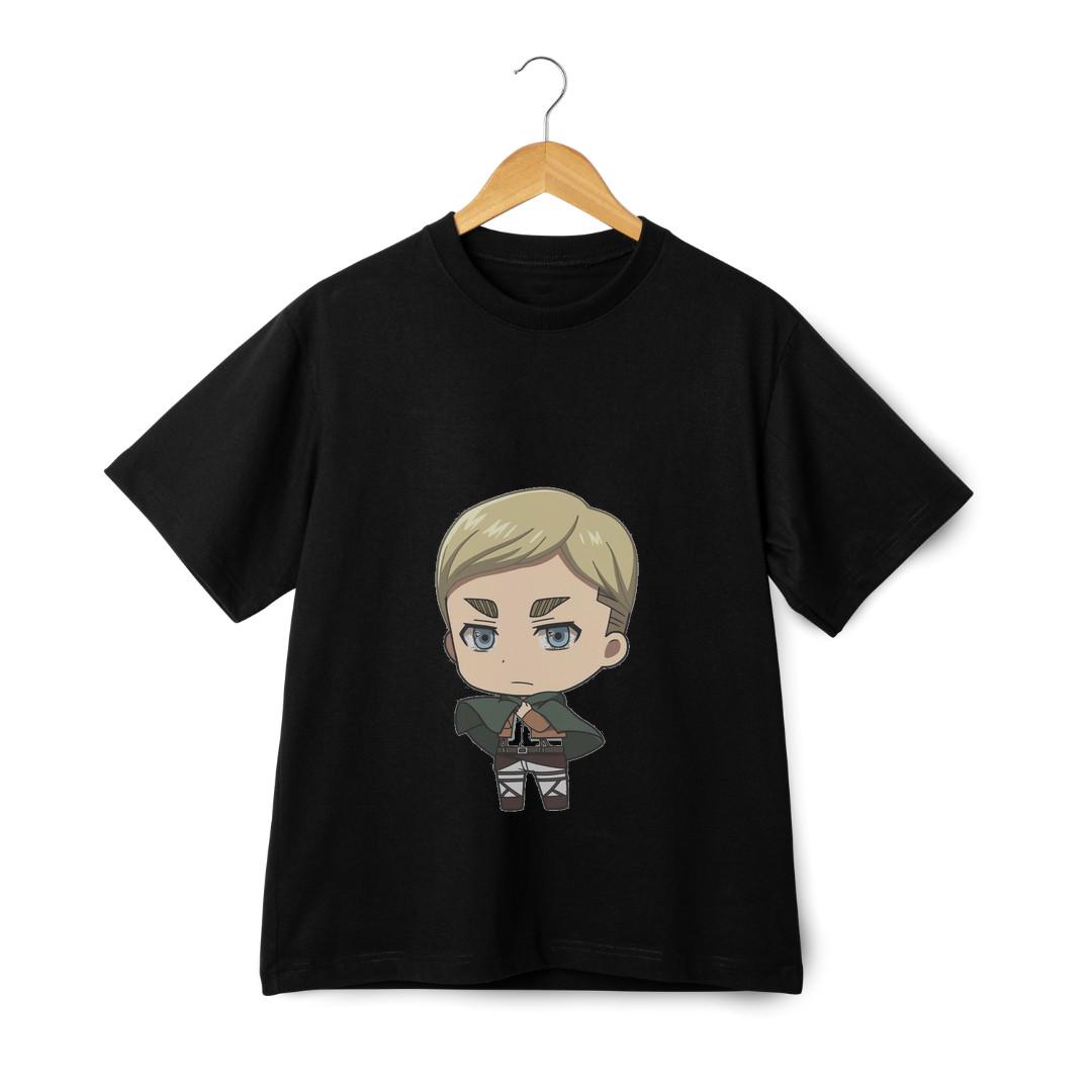 Attack on Titan Erwin Smith Chibi Unisex Graphic T-Shirt Mens Womens Tees Top Anime Manga Casual Tee S