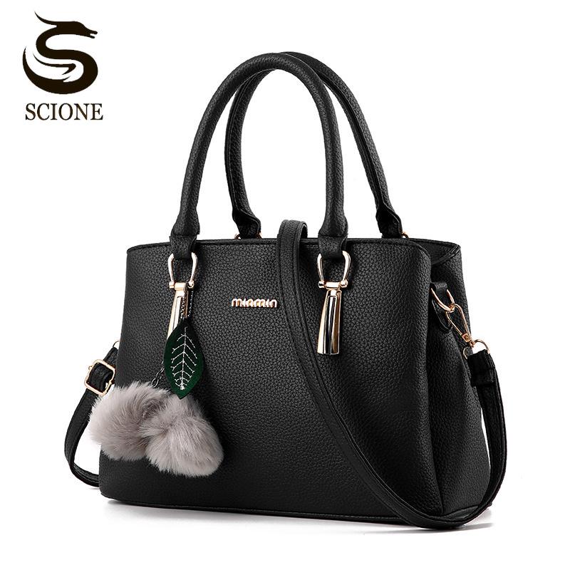 SCIONE Модная повседневная женская сумка 31cm*13cm*21cm чёрный