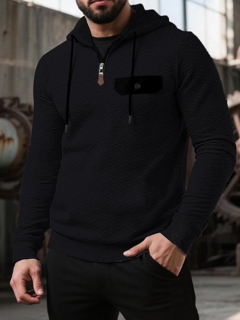Men's Trendy Loose Stand Collar Hoodie Sports Top