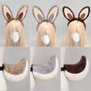 Cute Plush Rabbit Ear Headband With Tail Set Party Costume Cosplay Festival Performance Accessory
