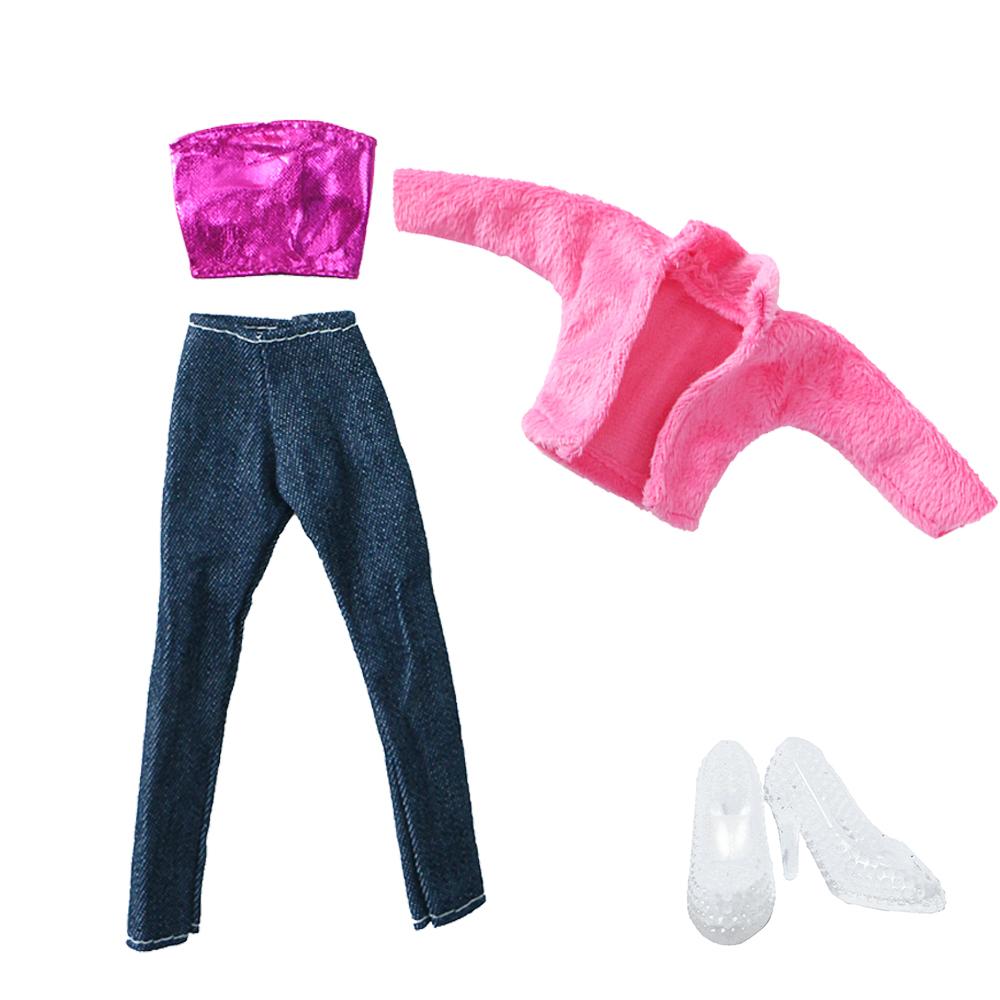 11.5'' Girl Doll Clothes with Shoes Mixed Style Winter Coat Blouse Pants Dress 11.8'' 30cm Doll Boots Accesories Toy