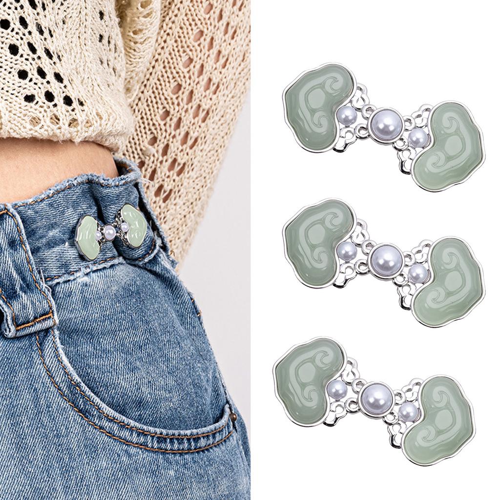 Ancient Waist Extender 3Pcs Waist Adjusting Clasp Waist Tightener Pin For Loose Jeans Pants Elegant Waist Decoration