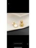 White Mother-of-Pearl Compass Stud Earrings with Zircon Encrusted Eight-Pointed Star