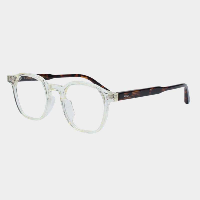 NN044 Acetate Full-Frame Horn-Rimmed Glasses C4 Transparent Lime