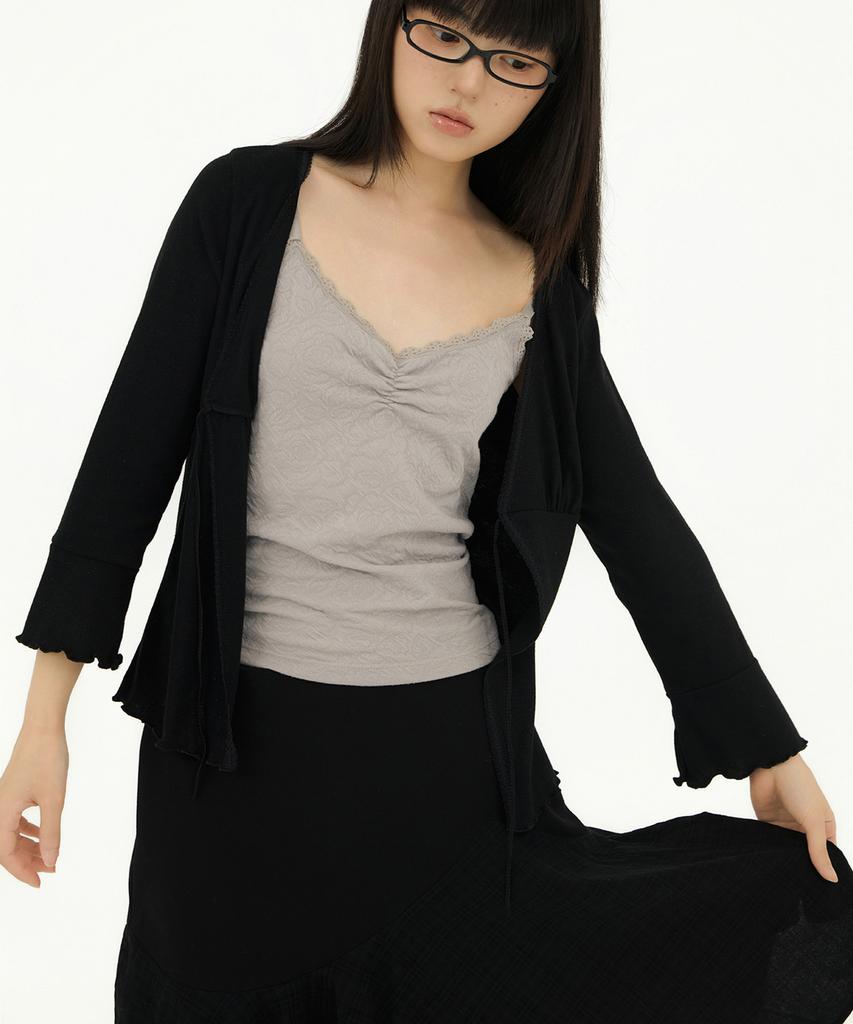 Mileko Wavy Check Midi Sk Black