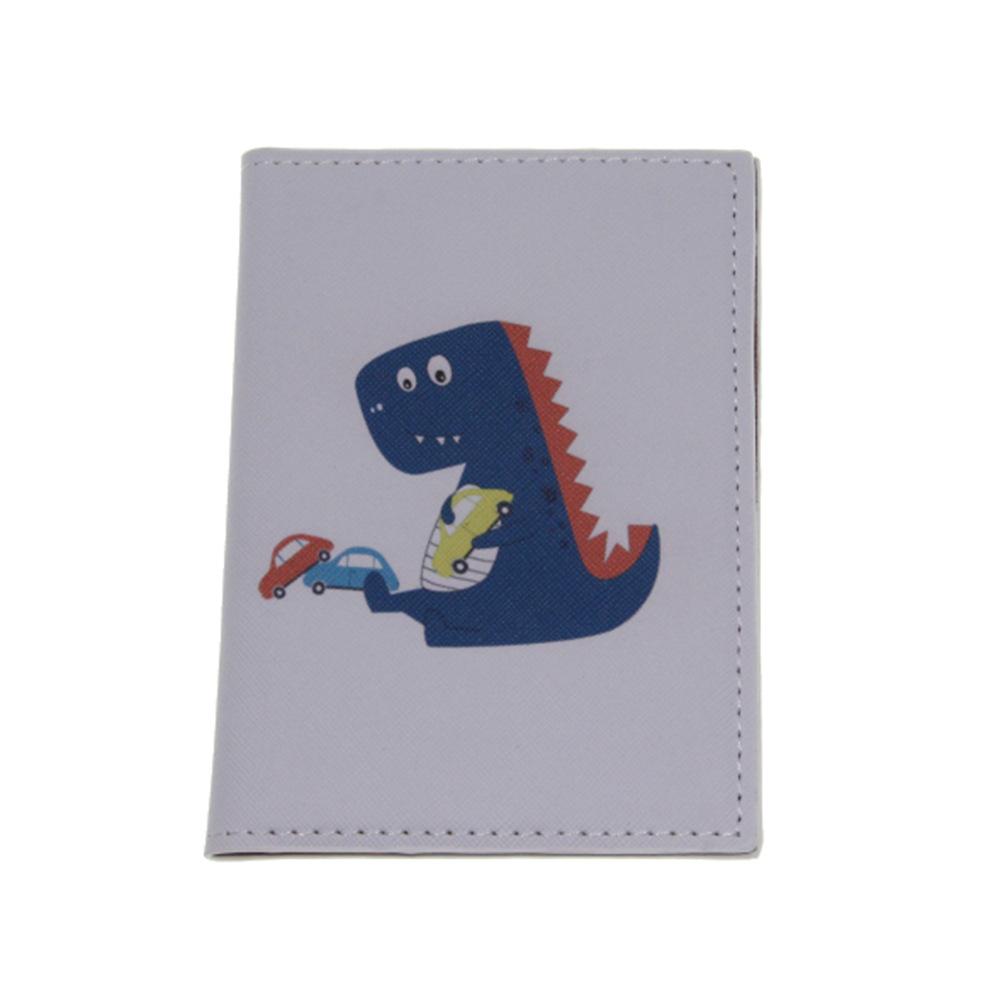 

Мультяшная сумочка для паспорта с маленьким динозавром, чехол для студенческого билета с клипсой для карточки.